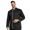 Bluza kucharska czarna długi rękaw lamówka biała roz.XXL – bluza kucharska – odzież gastronomiczna dla kucharzy